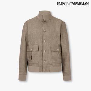 [엠포리오 아르마니]남성 립 트리밍 하이넥 린넨 자켓(A515110035)