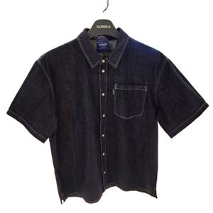 [클라이드]남성 데님 반팔 인디고 셔츠 (셋업) FPBSH256M