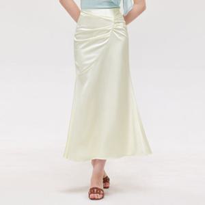 FOCUS  사이드 셔링 새틴 머메이드 스커트 PBVFF5M1SK8091
