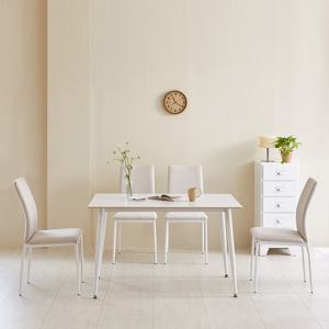 베스트리빙 스칸디 1200 철제프레임 뉴젠 화이트 포세린 통 세라믹 식탁세트 4인 식탁 의자포함