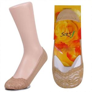 여자 커피색 앞코 레이스 페이크덧신 데일리 패션삭스