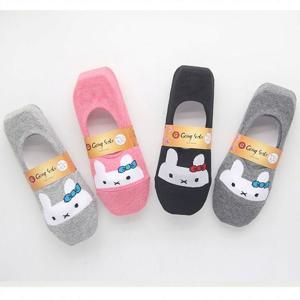 여자 사랑스런 리본 토끼 미끄럼 벗겨짐방지 덧신