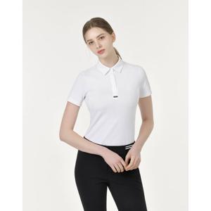 헤지스골프  (HWTS5B301OW) 화이트 여성 에센셜 백피케 반팔 카라티