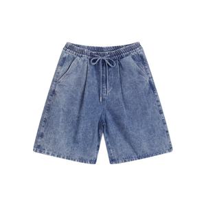 [해리슨][해리슨] 데님 원턱 와이드 5부 팬츠 HDEF1015