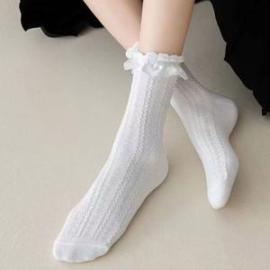 여성 발목 레이스 중목 양말 USD-210