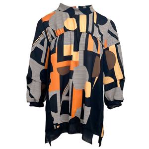 [데시데]기하학도형프린트 샤링 블라우스 DOS108