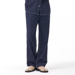 썸머데님 남성 풀밴딩 와이드 데님 팬츠-EBRK2341C04