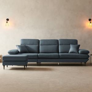 라자가구 비바 아멜리에 3.5인 천연면피 통가죽 소파 + 스툴 LSI