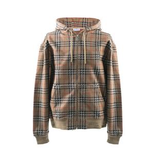 [로로모다] 버버리 너트 체크 코튼 블렌드 남성 집업 후드 자켓 / 8102881