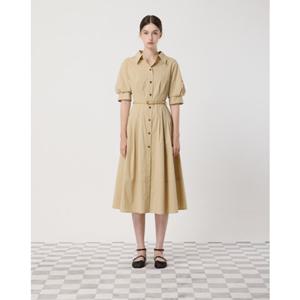 [CC콜렉트] 볼륨 핀턱 셔츠형 원피스 (C252MSE132)