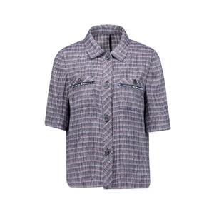 [벨리시앙]스탠카라 면 혼방 반팔 체크 재킷 JK3107