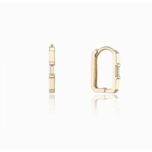 [로이드] 주문제작 L-Carat 모던브리티시 바게트컷 14k 원터치 귀걸이 LOFL2011G