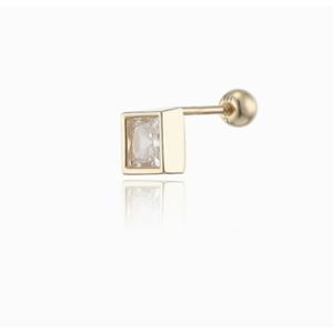 [로이드] 주문제작 L-Carat 모던브리티시 프린세스컷 14k 피어싱 LPFL1026G