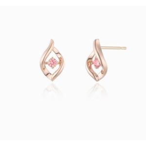 [로이드] 주문제작 다이아몬드세팅  로즈핑크 페탈 귀걸이 LEF23003D