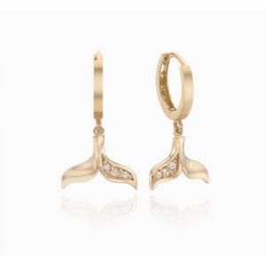 [로이드] 주문제작 행운 고래꼬리 볼륨 원터치 귀걸이 LOSJ2010G