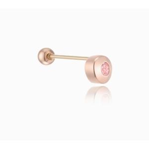 [로이드] 주문제작 다이아몬드세팅  원포인트 로즈핑크 드롭 피어싱 LPTM4015D