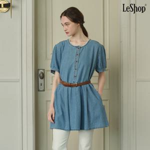 [르샵]데님 플레어 미디 반팔 원피스(DP2OW024A)