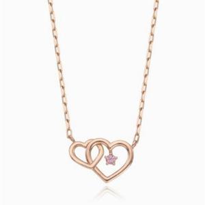 [로이드] 주문제작 더블 하트 핑크사파이어 14k 목걸이 LNN20058G