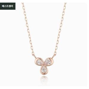 [로이드] 주문제작 럭키플라워 화이트 클로버 14k 목걸이 LNN2204