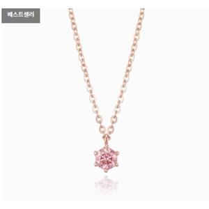 [로이드] 주문제작 핑크 다이아 로즈핑크 5부 6프롱 목걸이 LND22002D