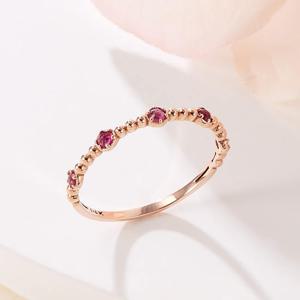 [비앤비골드] 14K 루비 러프 캔디볼 반지 SRS41138