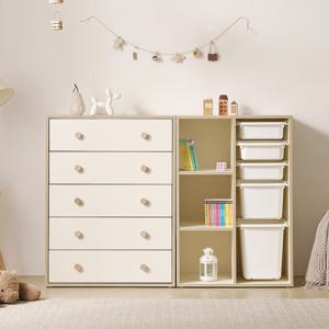 나무뜰 버디 E0등급 아기 유아 서랍장 바구니 책장 수납장 1600 세트 MRF065C (착불)