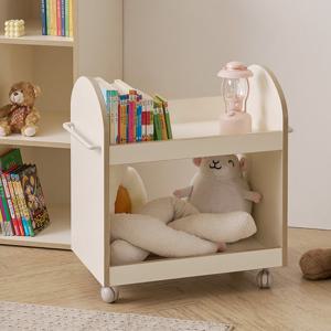 나무뜰 버디 E0등급 이동식 2단 트롤리 북카트 아기 유아 책장 MRF053C (착불)