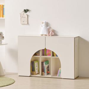 나무뜰 버디 E0등급 2단 책장 와이드형 아기 유아 책장 수납장 MRF027C (착불)