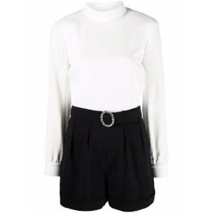 생로랑 바이컬러 오픈백 벨티드 플레이수트 653489