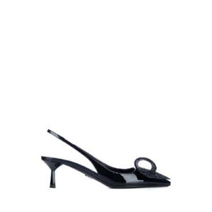 프라다 로고 장식 페이턴트 레더 슬링백힐 1508046