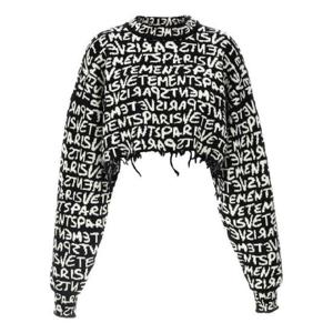 베트멍 레터링 자카드 크롭 울 니트 1660543