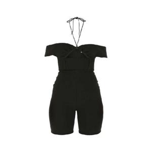 생로랑 컷아웃 라인스톤 홀터넥 점프수트 790012