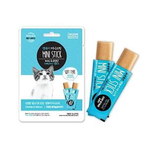 캣퓨어 미니스틱 닭가슴살 연어 7g x 8ea 고양이 캣 냥이 사료 캔 영양 고급 간식 스낵