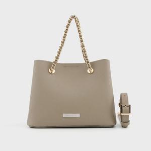 몽삭 카멜리 소가죽 체인 숄더백 그레이 AL28-2813-GA