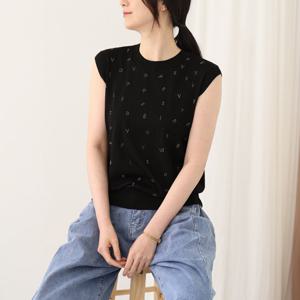 [웬디즈갤러리]알파벳 비즈 나시 니트 RKN112