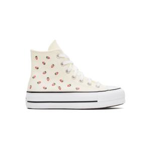 25 FW 컨버스 여성 오프 화이트 척테일러 올스타 자수 스트로베리 스니커즈 251799F127039