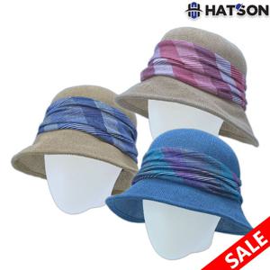 [햇츠온]여성 여름모자 피에르가르뎅 린넨 버킷햇 C32-302
