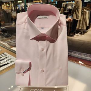 듀퐁셔츠 SE5SM21LS316SPK 컴포터블 구김이 적은 레이온 도비 핑크 슬림 핏 셔츠