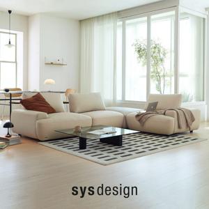 [11.24-30 GS블랙위크세일][시스디자인] 블로우 천연면피가죽 4인 스윙 모듈 소파 + 스툴