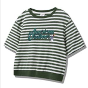 [지프](여성) 슬럽  립브배색 스트라이프  티셔츠 JQ2TSF035KH