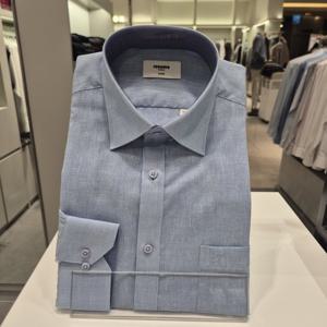 [레노마] 아이스 텐셀 스타체크 일반핏긴팔 남자셔츠ROSSG1035블루