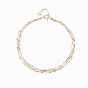 [로이드] 주문제작 14/18k,옐로우  더블라인 링크 팔찌 LWB24020G