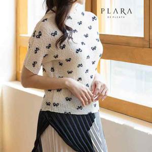 플라라 (88까지)플리츠미니숏리본블라우스