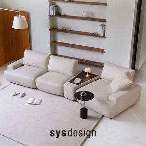 [11.24-30 GS블랙위크세일][시스디자인] 블로우 브루투스 레더 패브릭 4인 스윙 모듈 소파 + 테이블