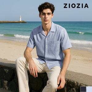 [지오지아] 오버핏 오픈카라 반소매 셔츠 (AAD2WC1201)