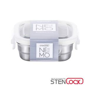 스텐밀폐용기 스텐락 네모 정사각밀폐용기 4호 400ml 찬통