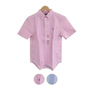 [폴로 랄프로렌] 여성 시어서커 스트라이프 반팔 셔츠 323865274