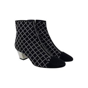 [엘러브] 샤넬 19C 스트라스 앵클부츠 37.5 블랙 5ET0659