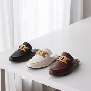 20대 빈티지골드 볼드체인 뮬 블로퍼 구두 3컬러