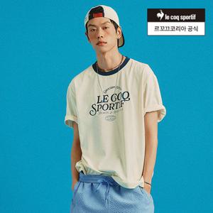 [르꼬끄공식] 르꼬끄X그로서리스터프 유니 듀얼플렉스 레터 반팔티 (QQ223LRS48)